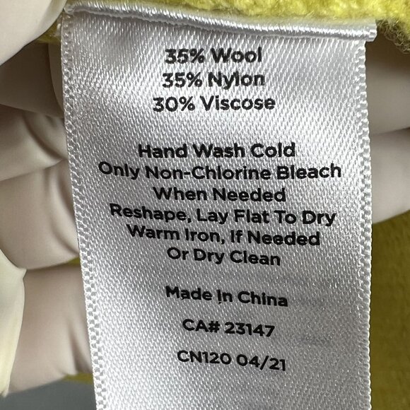 Talbots Womens L Spring Yellow Open Cardigan Wool Blend Knit Sweater Blazer - Picture 15 of 16